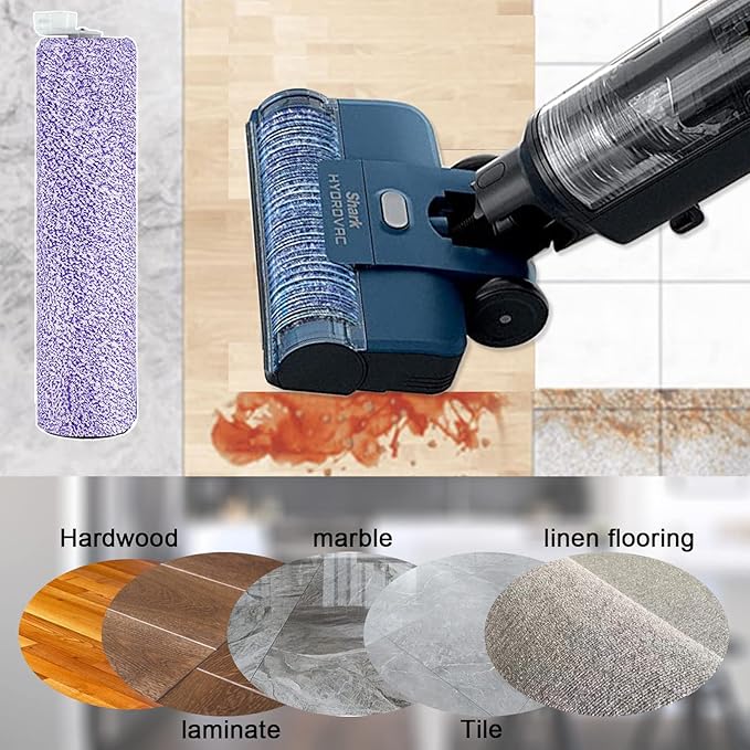 WDB1F2 Replacement Brushroll & Filte Bundle for Shark WD101 WD201 WD100 WD200 AW201 WD200C WD201C WD101C AW261 wd160 HydroVac XL 3-in-1 vacuum cleaner, compare parts WDB1, WDB2, WDFF1, WDFF2, WDB1F2