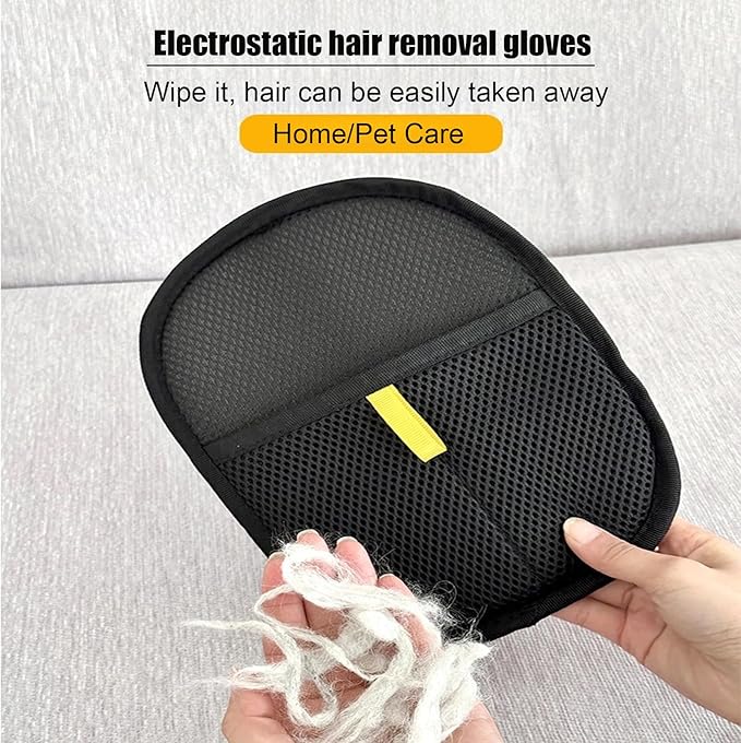OYXYIGOUCL 1 Pcs Pet Hair Remover Electrostatic Gloves，Pet Hair Removal Glove,Electrostatic Pet Hair Remover Gloves for Furniture, Carpet, and Car Seats - Reusable Pet Grooming Tool (1)