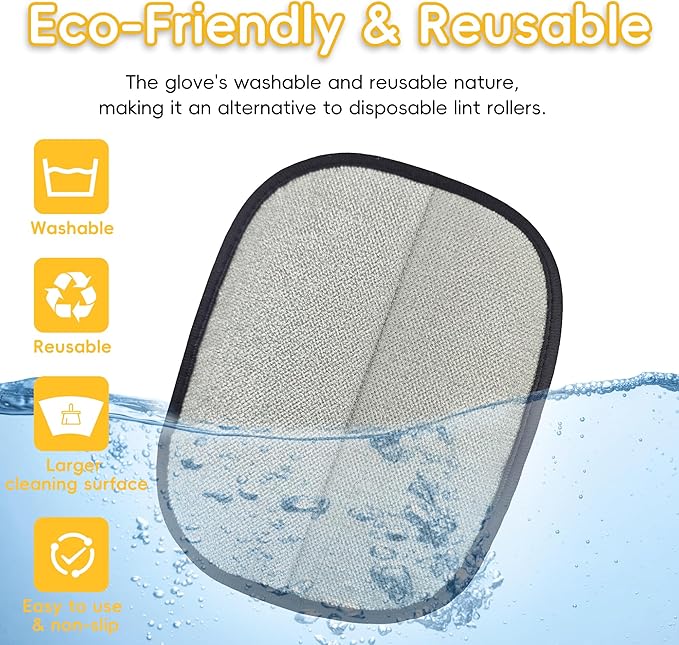 YOSEPATI Pet Hair Removal Glove, Magic Brush Electrostatic Mitt, Pet Hair Remover Tool for Dog & Cat, Reusable Pet Hair Gloves Pet Grooming Needs, Fur Remover for Couch, Clothing, Carpet & Car Seat