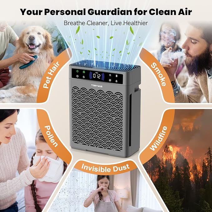 Air Purifiers for Home Large Room Up to 2200 Ft², HEPA Air Purifier for Home with Washable Pre-Filter, Fragrance, Air Cleaner for Pet Hair in Bedroom, Dorm Room, Office