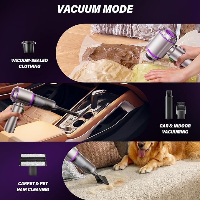 AURACIA Handheld Car Vacuum (Grey-purple)