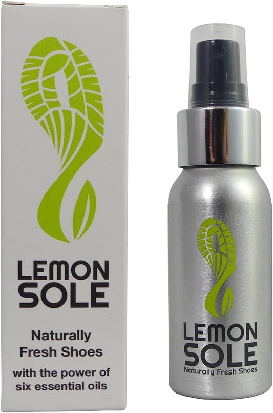 NATURAL SHOE FRESHENER & DEODORISER, Freshening Shoe Spray with 6 Powerful Essential Oils for Long-Term Odour Control, Designed for Sports, Fresh Lemon Scent.