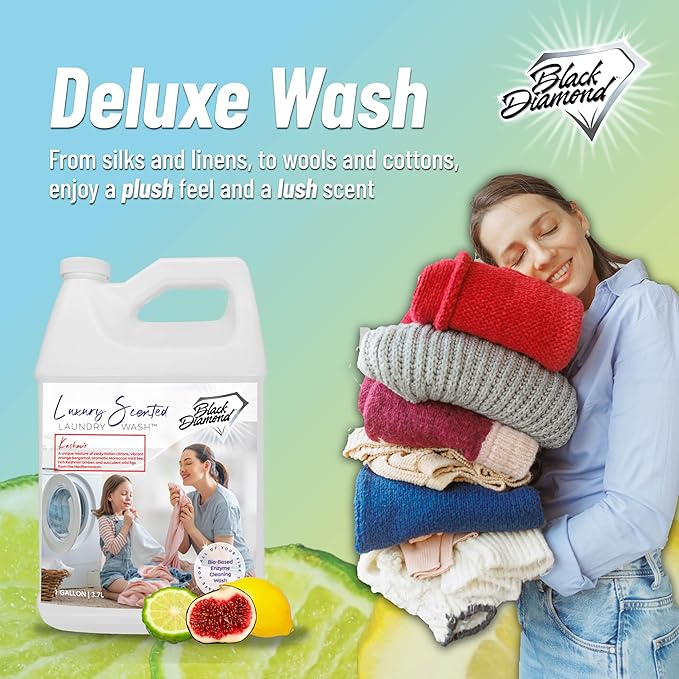 Black Diamond Stoneworks Kashmir Luxury Scented Laundry Wash, Premium Quality Detergent, Superior Cleaning Performance, Long-Lasting Fragrance, 1-Gallon.