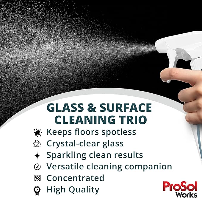 Glass & Surface Cleaning Trio – 3-Pack - Includes All-Purpose Cleaning Spray, Floor & Glass Cleaner - 16 fl oz Each - Non-Toxic & Made in USA