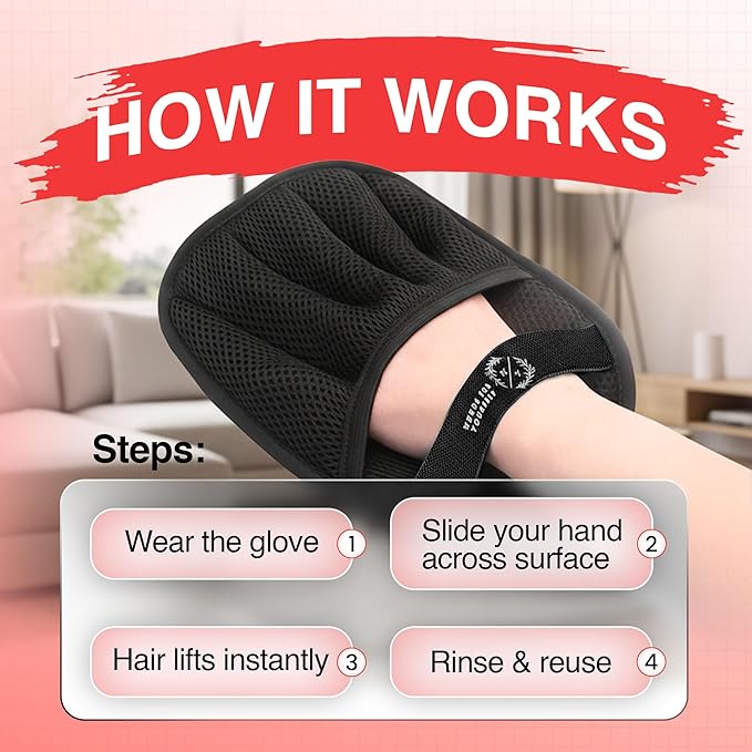 Pet Hair Removal Glove for Dogs & Cats, Newly Reusable Electrostatic Pet Hair Gloves, Pet Hair Remover Tool