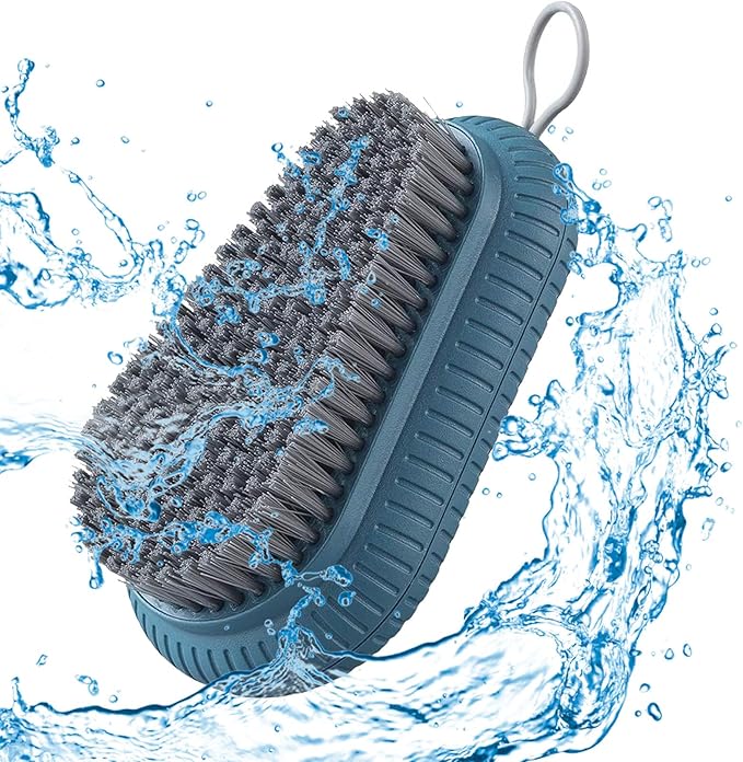 2pcs Carpet Cleaning Brush,Laundry Brush for Stains on Clothes, Scrub Brushes for Cleaning,Laundry Scrub Brushes for Clean Carpet,Clothes,Shoes,Tile etc (Grey+Blue)