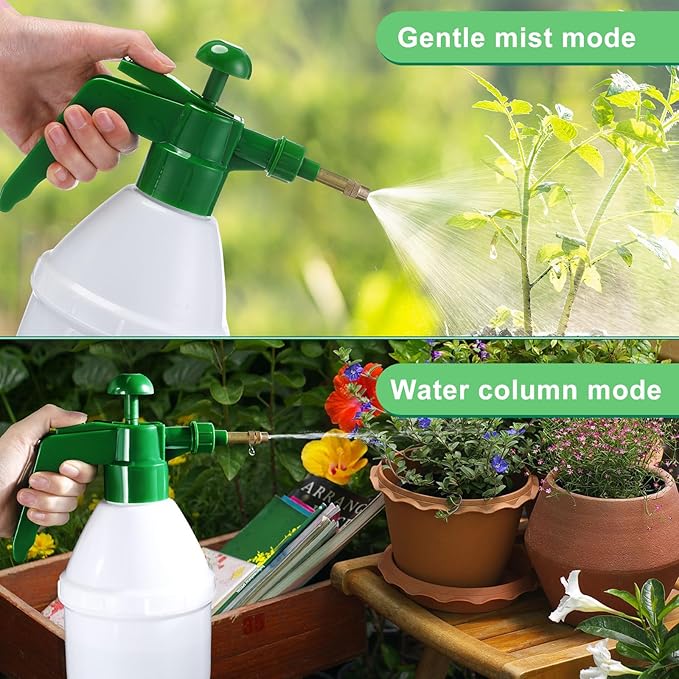 2 Pcs 27 oz Handheld Pump Spray Bottle Garden Spray Bottles Lawn Pressure Hand Pump Sprayer with Adjustable Nozzle for Chemicals Watering Weeds Garden and Car Detailing & Washing (Green)