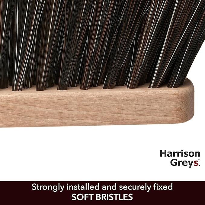 11.2" Hand Broom Soft Bristles Cleaning Brush, Dusting Brush with Wooden Handle, Handheld Car Broom, Small Counter Dust Brush, Bench Brush, Clothes Brush