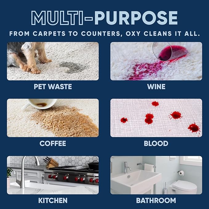 Oxy Pet Carpet Cleaner Spray | Pet Stain Remover for Pet Urine, Cat Pee, Dog Poop | Deep Spot Treating Action on Carpeting, Upholstery, Laundry, Pet Beds & More (160 Fl Oz)