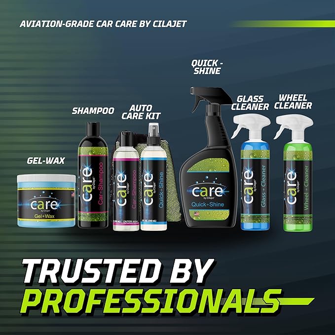 Cilajet Care Glass Cleaner (16 oz) - Auto Window Cleaner for Car and Truck Windows, Windshields, Mirrors Professional Strength, Streak-Free Window Cleaning Kit, Safe for Tinted Windows, Made in USA 