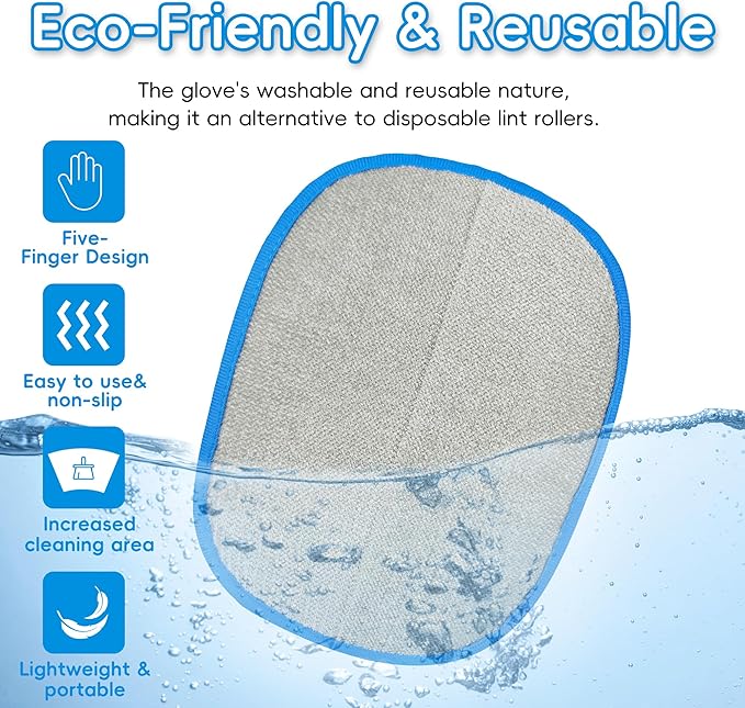 YOSEPATI Pet Hair Removal Glove, Five-Finger Magic Brush Electrostatic Mitt, Pet Hair Remover Tool for Dog & Cat, Reusable Pet Hair Gloves Pet Grooming Needs, Fur Remover for Couch, Clothing & Carpet