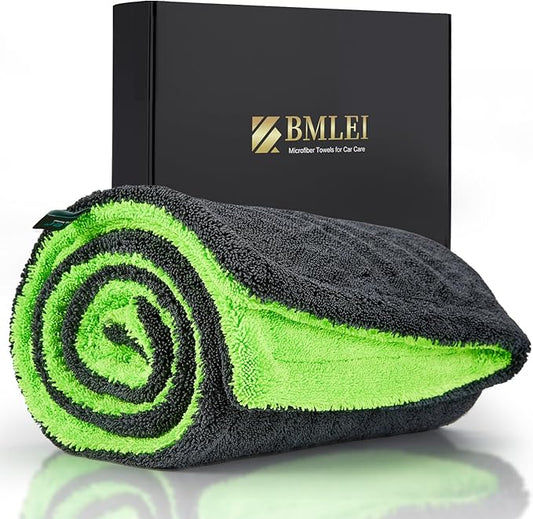 BMLEI 48”x24” Car Drying Towel for Full-Sized SUV, Dual Sided Car Cleaning Cloth with Twisting Yarn Technique, 1300GSM Super Absorbent Scratch-Free, Twisted-Loop Microfiber Towels for Cars, Trucks