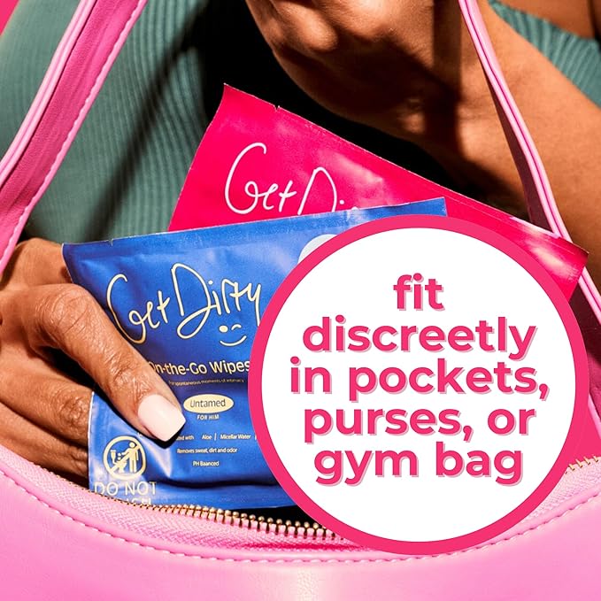 GetDirty - Wet Wipes (Womens) Extra Large & Durable Towelette: Micellar Foam Technology - That Truly Eliminates Odors - Individually Packaged for On-The-Go Conveniance (1 case of 12 wipes)
