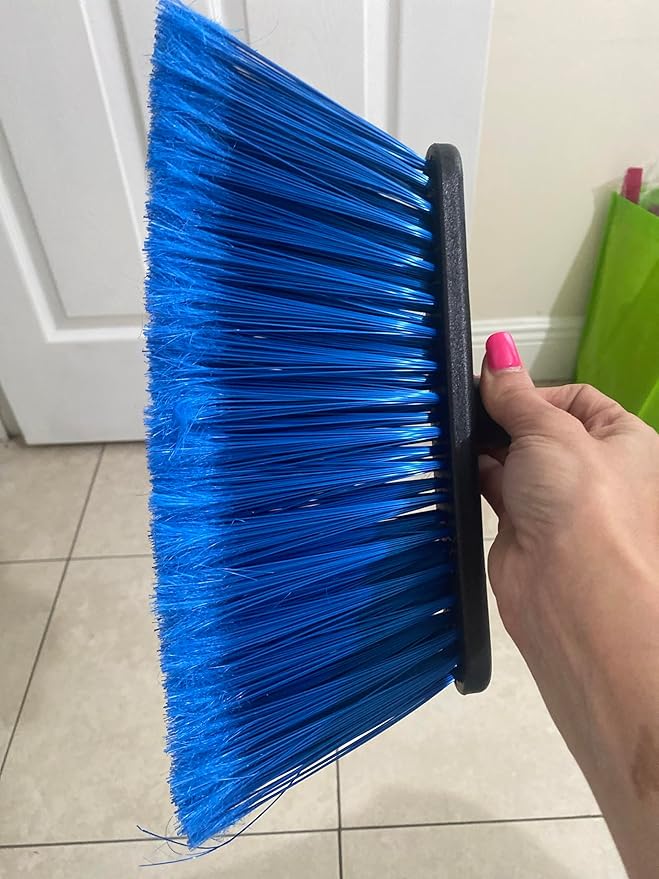 Healing Atlas LUZIA Blue 14" High-Density Push Broom Head – Soft Flagged Tips – Universal 7/8" Thread – Indoor/Outdoor – Eco-Friendly Recycled PP (Blue, LUZIA)