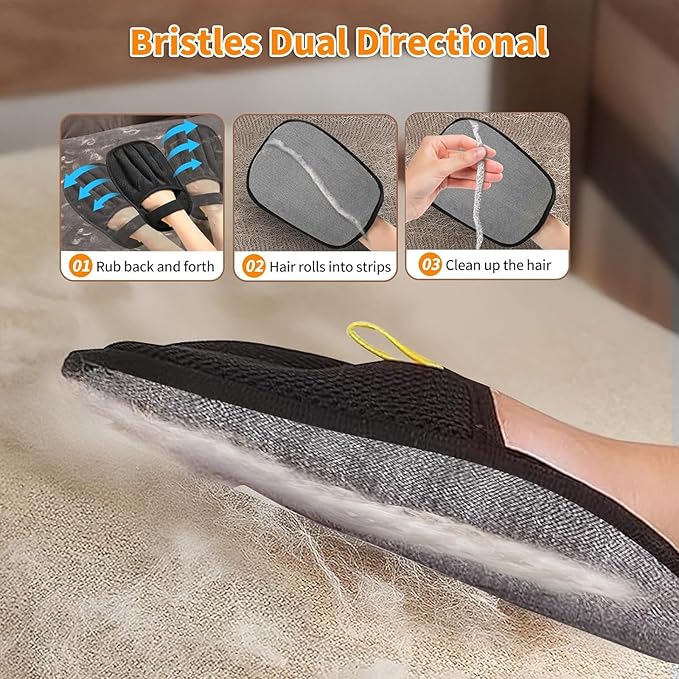 Mejreiik Pet Hair Removal Glove,Magic Brush Pet Hair,Five-Finger Electrostatic pet Hair Remover Glove,Laundry/Couch/Carpet/Car Seat for 2025 New Reusable Magic Brush Cat & Dog Remover Tool