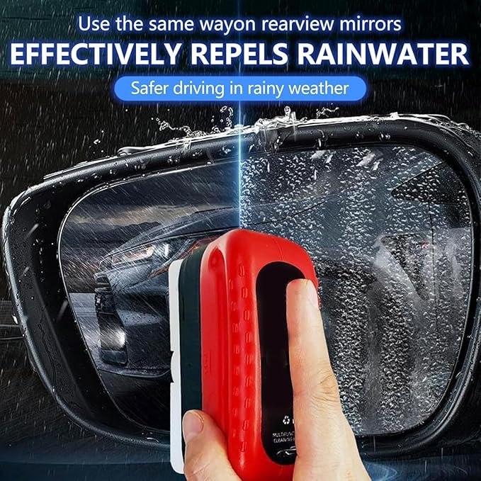 Oil Film Remover for Car Windshields and Windows, New Car Glass Oil Film Cleaner for Paint/Wheels Improve Driving Visibility Universal Anti-Rain Fog Glass Brush (2, Red)