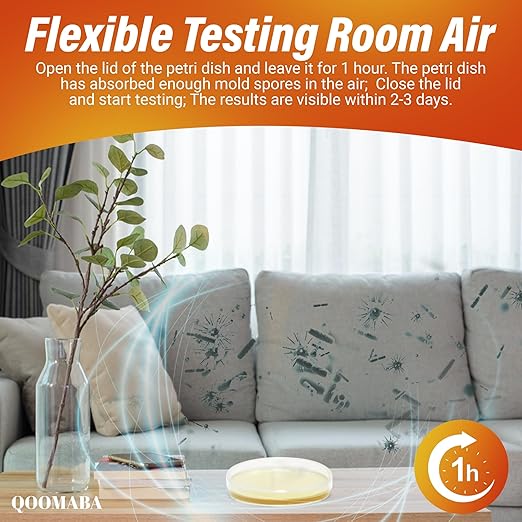 Mold Test Kit for Home Air Quality 10PCS - Mold Toxicity Test for HVAC, at Home Mold Test Kit, Mold Detector for Home Air Quality - Black Mold Testing Kit Air with Guide and Lab Support