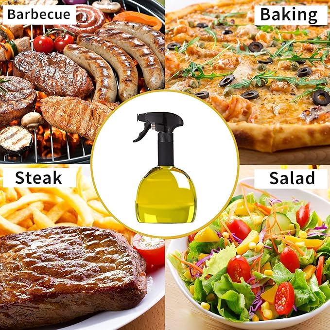 Oil Sprayer for Cooking, 9.5oz Oil Dispenser, Non-Aerosol for Olive Oils, Reusable Oil Vinegar Spritzer Sprayer for Air Fryer, Kitchen, Salad, Baking, BBQ, Frying(Blue)