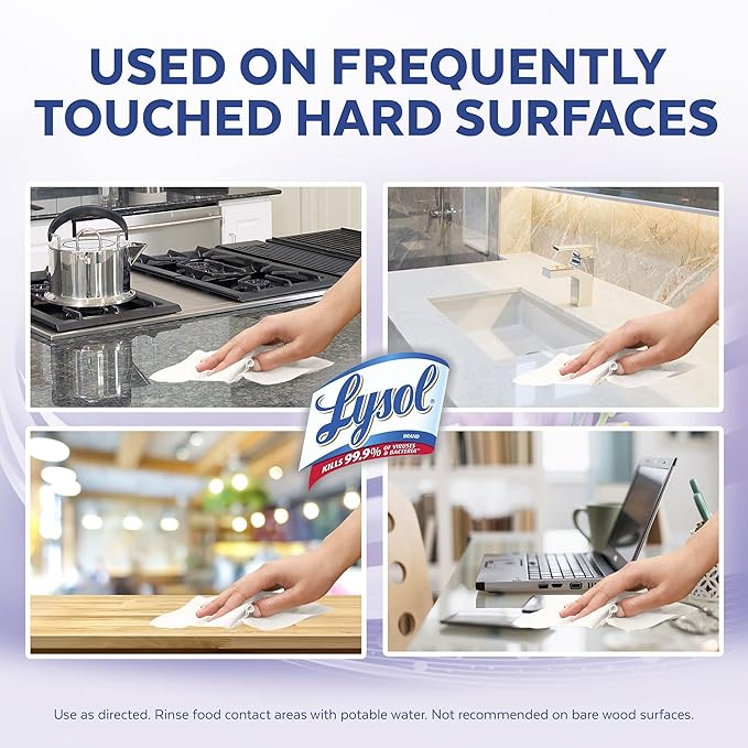 Lysol Disinfectant Wipes, Multi-Surface Antibacterial Cleaning Wipes, Dorm Room Essentials For Disinfecting and Cleaning, Early Morning Breeze, 80 Count (Pack of 6)