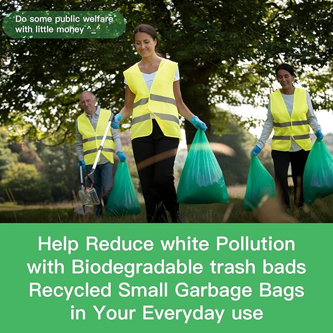 Small Biodegradable Trash Bags 1.2 Gallon - Mini Compostable Garbage Bag Unscented Strong Thicken Rubbish Waste Can Liners For Outdoor Camping Garden and Kitchen (Blue, 100 Count)