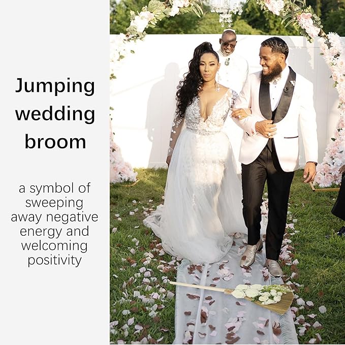 Wedding Broom for Jumping Ceremony, Jumping The Broom for Wedding, Decorative DIY Broomstick, for African American