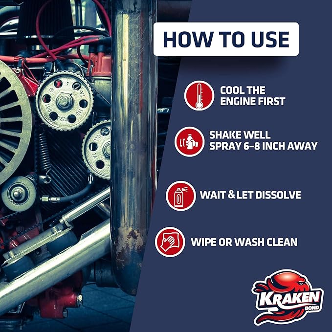 KRAKEN BOND Engine Cleaner Spray - (12x12.3 fl. Oz) Engine Degreaser for Engine Bay, Gunk, and Motor | 12 Pack