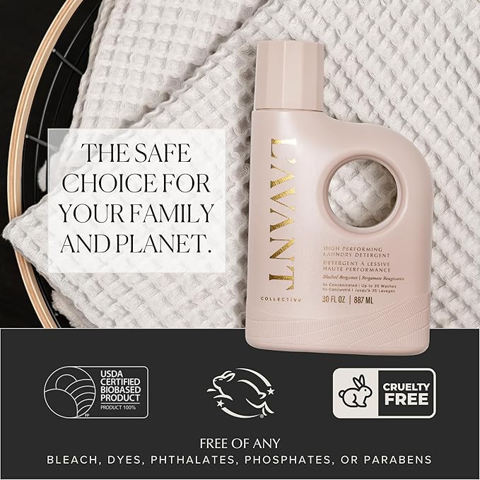 L'AVANT Collective High Performing Laundry Detergent Soap | Luxury Cleaning & Powerful Odor Defense Liquid Ultra Concentrated Professional Wash 30 Oz (30 Fl Oz (Pack of 1), Blushed Bergamot)