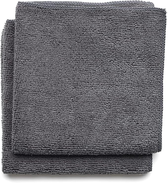 Brabantia x2 Microfiber Cleaning Dish Cloths (Dark Gray) Absorbent Hygenic Rags for Washing, Cleaning, Drying (12x12)