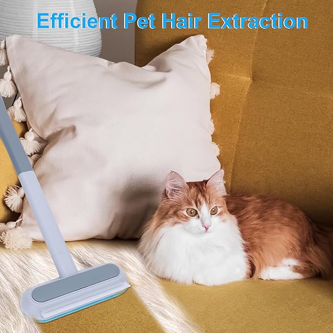 HappyLong Pet Hair Remover for Furniture, 17.3Inch, Reusable Lint Brush for Dog and Cat Hair - Multifunctional Fur Removal Tool, Gentle on Couches, Carpets, Car Seat, Clothes, Bedding