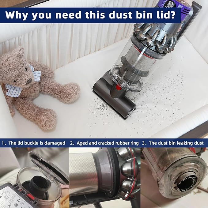 Dust Bin Lid Replacement for Dyson V10 V11 V15 SV12 SV14 SV15 SV22 Vacuum Cleaner, Dust Bucket Cover Replacement Accessaries (for Bin Lid V10 V11)