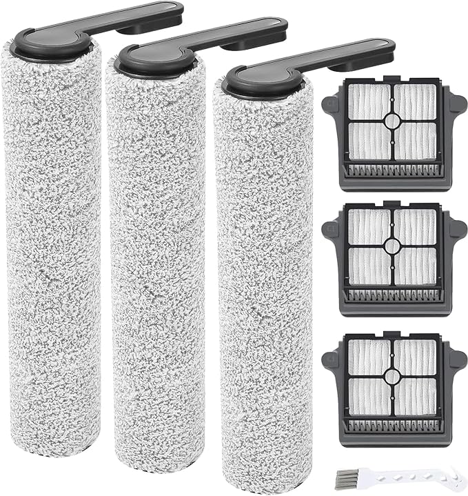 (7pcs) HEPA Filters & Brush Rollers Replacement Parts Kit Only Compatible For Tineco Floor ONE S7 Pro Wet Dry Vacuum Cleaner, Replacement Parts Accessories Kit Inclue 3 Vacuum Filter, 3 Brush Rollers
