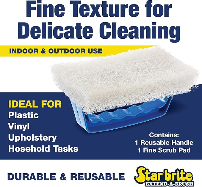 STAR BRITE Scrub Pad with Detachable Handle - Fine, Medium & Coarse; Choose from 3 Different Textures