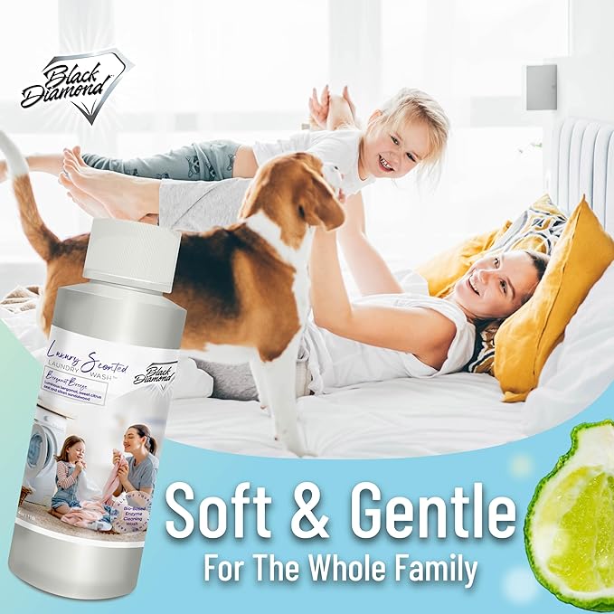Black Diamond Stoneworks Bergamot Breeze Luxury Scented Laundry Wash, Premium Quality Detergent, Superior Cleaning Performance, Long-Lasting Fragrance, Trial Size.