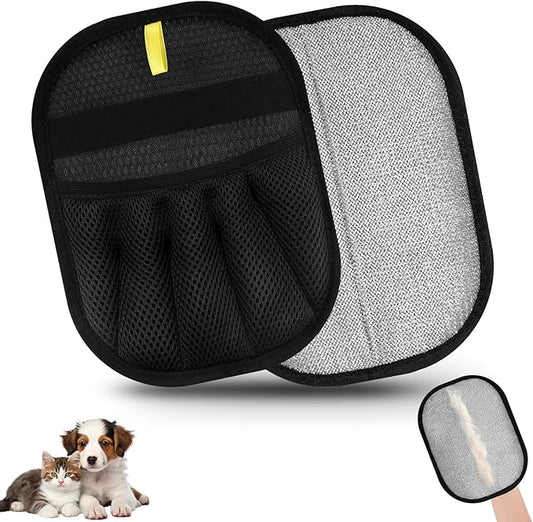 Jadesiegel Electrostatic Pet Hair Removal Glove for Cats & Dogs | Reusable & Quick-Clean Design | Effortlessly Removes Hair from Couch, Carpet, Car Seats & Clothing (2 PCs)