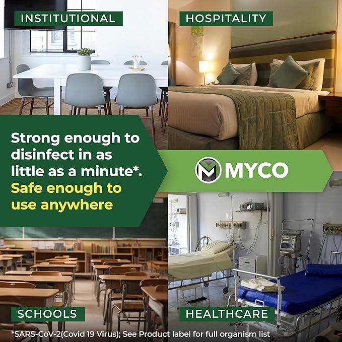 Myco Botanical Disinfectant Cleaner – Natural Plant-Based Ready-to-Use EPA-Registered Disinfectant Spray for Mold, Mildew, Germs, Bacteria & Viruses – Safe for Home & Commercial Use, 1 Gallon