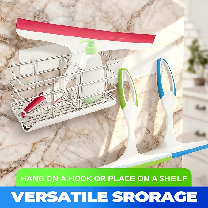 3PCS Hanging Rubber Squeegee with Hook, Multipurpose Shower Squeegee for Glass Doors Window Squeegee (Regular Version)