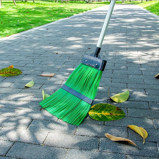 Xifando Courtyard Broom-Heavy Duty Broom Long Handle Outdoor Commercial Angle Broom for Courtyard Ourdoor Travel Camping