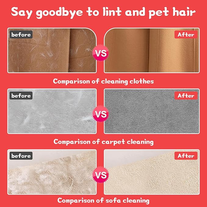 Pet Hair Removal Glove for Dog and Cat, Upgraded 5-Finger Electrostatic Pet Hair Remover, Reusable and Easy Cleaning, Effortlessly Remove Hair from Clothing, Couch, Carpet, Car Seat and Furniture