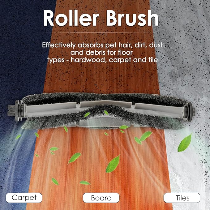 (2 Pack) T20+, T25+, T30+ Replacement Roller Brushes Compatible with Airrobo T20+, T25+, T30+ Robot Vacuum Cleaner, Main Roller Brush Accessories Kit, Multi-Surface Brush