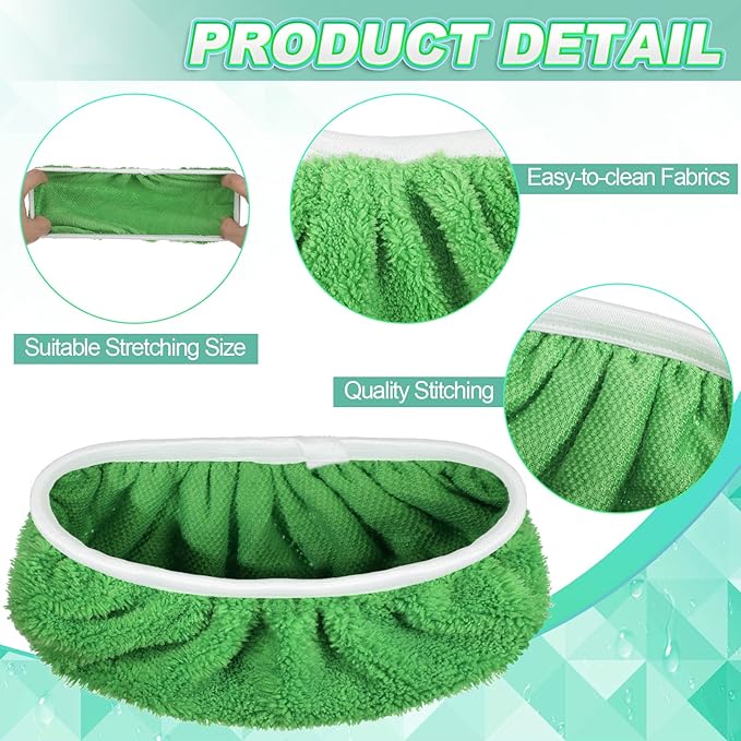 Nuogo 16 Packs Reusable Wet Mop Pads Refills Compatible with Swiffer Sweeper Mops Household Cleaning Tools for Wet & Dry Use(Green)