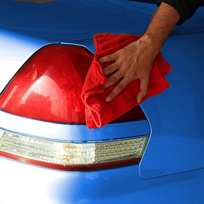 SIMPLI-MAGIC Cotton Shop Towels 14"x12" (90 Pack) – Reusable Cleaning Shop Rags for Automobiles, Industries, Garage and Homes (Red)