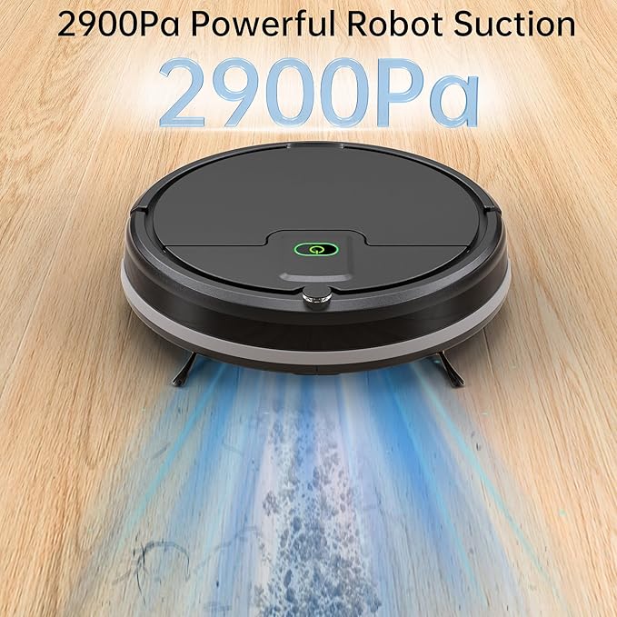 ENCHE Robot Vacuum, Tangle Free Robot Vacuum Cleaner,2900Pa Suction Robotic Vacuum Cleaner with Remote Control,Automatic Self-Charging,Long Run Time,Slim&Quiet for Low Carpet Pet Hair