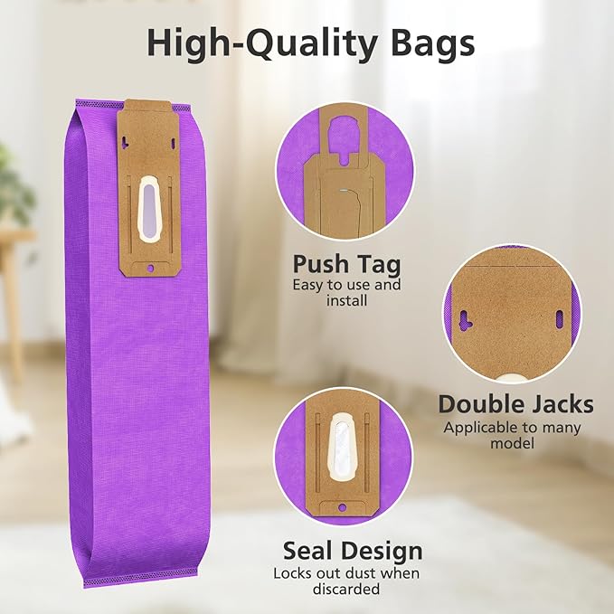 12 Packs Vacuum Bags for Oreck Type CC, Compatible with All Oreck XL Upright Vacuum Cleaner - Replaces Part # CCPK8DW