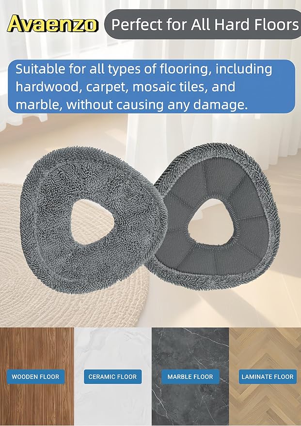 Avaenzo 4 Pack Replacement Mop Pads Compatible with Narwal Freo X Z Ultra Z10 Freo Pro J3 J4 YJCC012 YJCC015 Ultra-fine Resuable Mop Cloth Robot Vacuum Cleaner Accessories, Grey