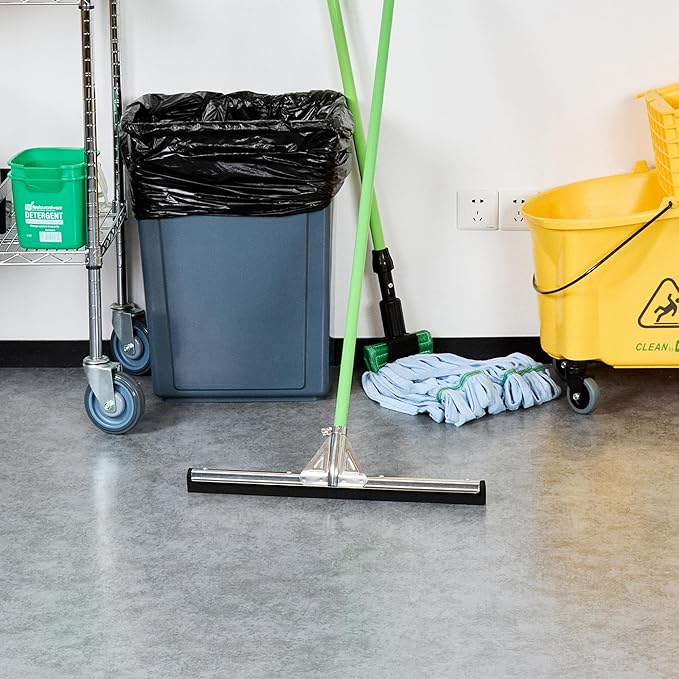 Restaurantware-SQUEEGEE ONLY: Clean Tek Professional 21.75 Inch Floor Squeegee, 1 Broom With Double Rubber Blade - Handle Sold Separately, Heavy-Duty, Steel Wiper For Concrete Floor