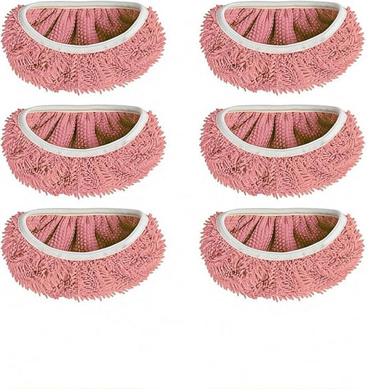 Sakerplus Chenille Mop Refill Pads for Home Use– Replacement Mop Heads for Floor Cleaning,Fits Most Standard Mops, for Hardwood Tile Laminate Floors (Pink 6PCS)
