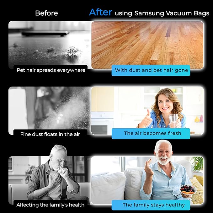 FAMELEC 10 Pack Dust Bags for Samsung Bespoke Jet Vacuum Bags Part # VCA-ADB953/AA Models VS20A95923B/AA VS20A95923N/AA VS20A95923W/AA, Replacement Parts & Accessories for Samsung Clean Station