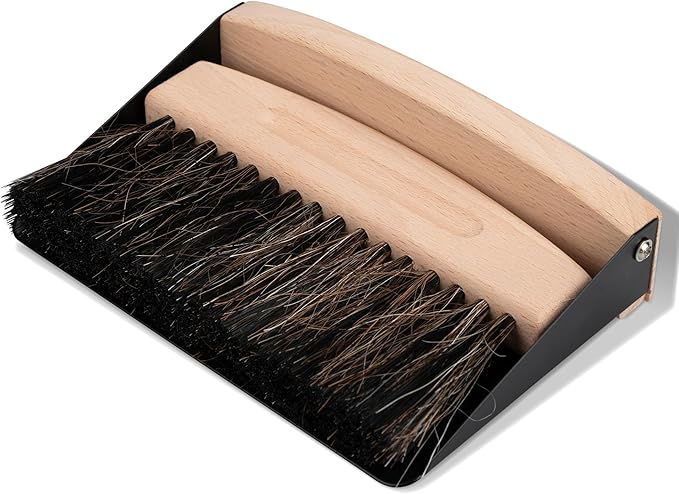 ENA Living Bamboo Dust Pan & Brush Set, Portable Dustpan & Brush, Perfect For Household Cleaning, Sturdy & Effective Dust Pan, Bamboo Sweeping Brush - Mini