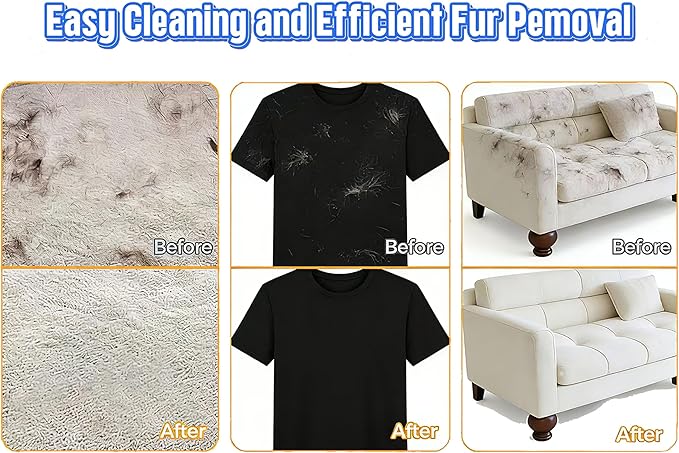 Pet Hair Removal Glove & Lint Mitt for Dogs, Cats - Electrostatic, Reusable & Washable Deshedding Grooming Mitt for Furniture, Car Seats, Couch, Carpet, Bedding
