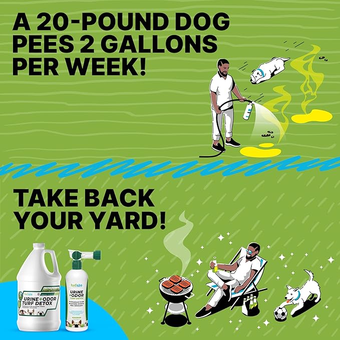 TurfSpa Urine & Odor Turf Detox: Mango 32 oz Sprayer & Gallon Refill Professional Enzyme Cleaner & Odor Eliminator for Artificial Grass, Turf, Concrete, Patios, Enzymatic Cleaner for Dogs & Cats